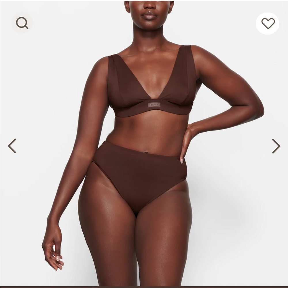 Skims mid high waisted bottom bikini cocoa size small
